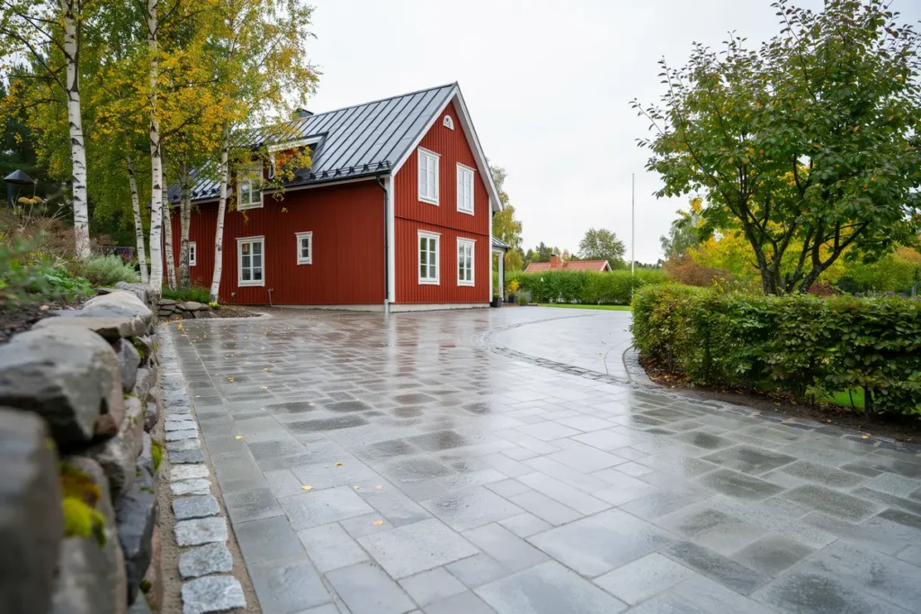 anl ggning av marksten p uppfart och g ng i l ggesta mariefred