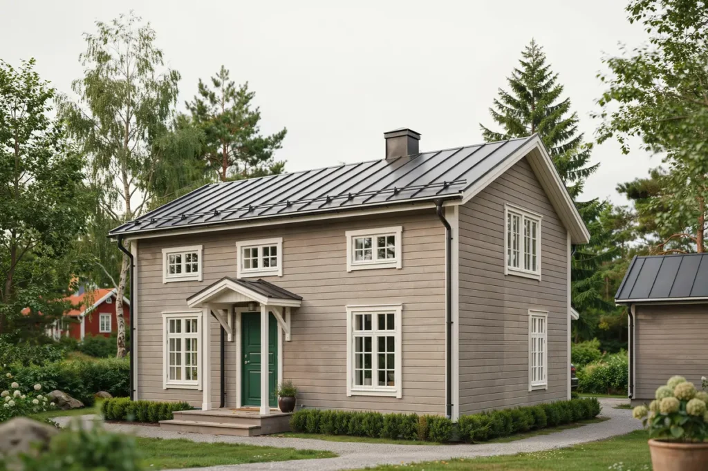 fasadrenovering och byte av ytterpanel p villa i gripsholm