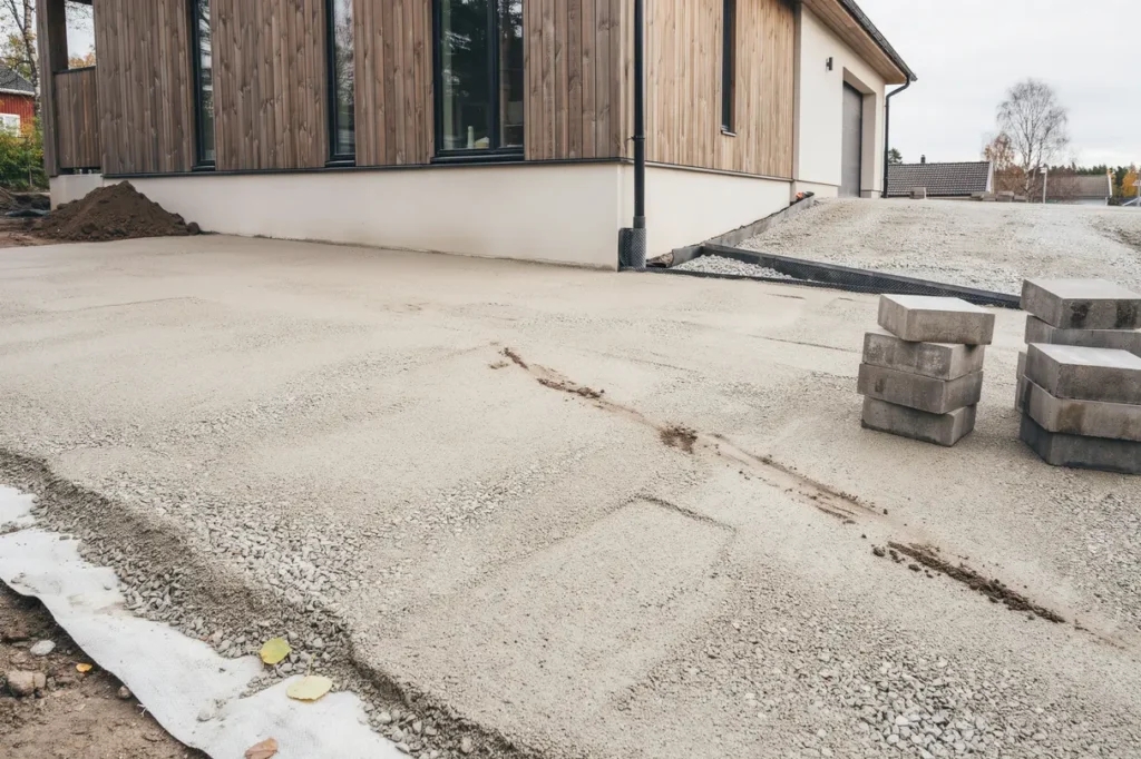 garageuppfart i villa valet av marksten underarbete och dr nering f r ett h llbart resultat