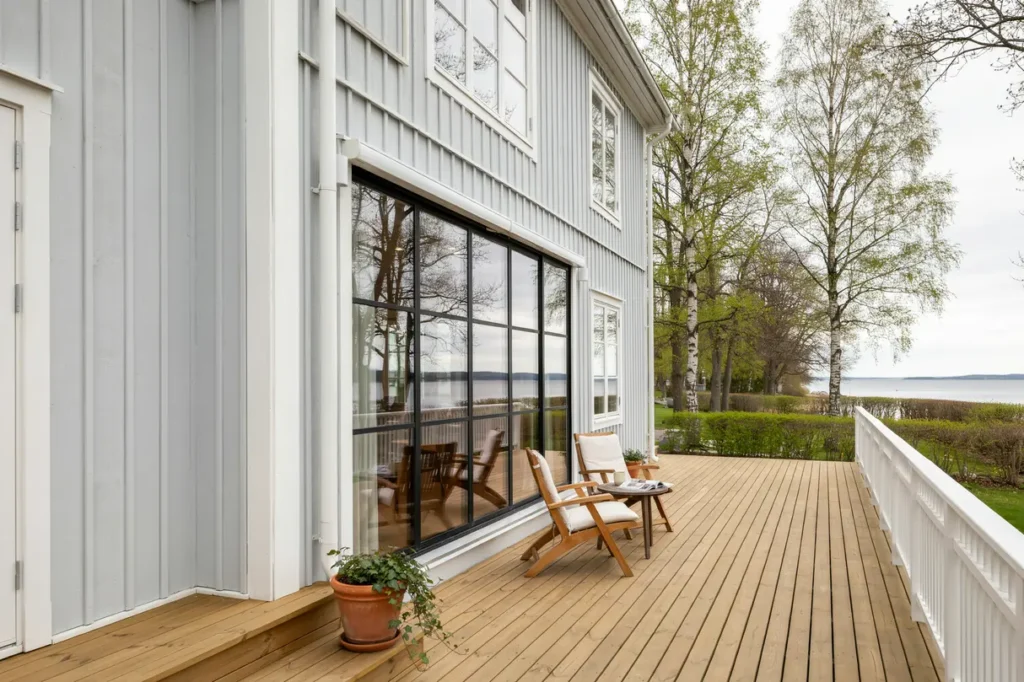 inglasning av veranda och altan p villa i l ggesta mariefred